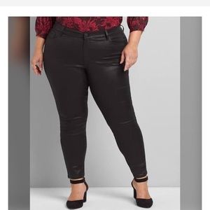 Lane Bryant Black Coated Super Stretch Skinny Jean